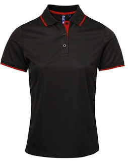 Premier Workwear PR619 - Womens Moisture-Wicking Contrast Polo Shirt