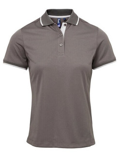 Premier Workwear PR619 - Womens Moisture-Wicking Contrast Polo Shirt