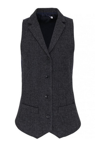 Premier Workwear PR626 - Elegant Womens Herringbone Wool Blend Waistcoat