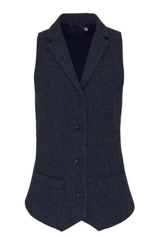 Premier Workwear PR626 - Elegant Womens Herringbone Wool Blend Waistcoat