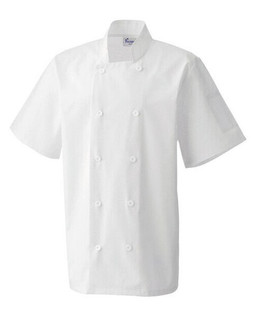 Premier Workwear PR656 - Professional Short Sleeve Chefs Jacket with Pen Pocket