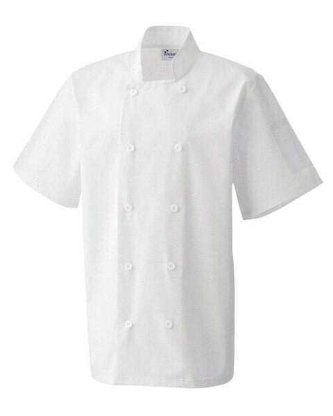 Premier Workwear PR656 - Professional Short Sleeve Chef's Jacket with Pen Pocket