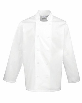 Premier Workwear PR657 - Professional Long Sleeve Chef's Jacket with Mandarin Collar