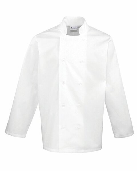Premier Workwear PR657 - Professional Long Sleeve Chef's Jacket with Mandarin Collar