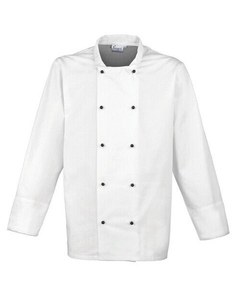 Premier Workwear PR661 - Professional Long Sleeve Chef's Jacket with Studs