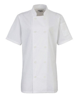 Premier Workwear PR670 - Professional Womens Short Sleeve Chef Jacket