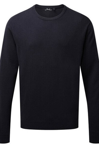 Premier Workwear PR692 - Mens Cotton Rich Crew Neck Fine Knit Sweater