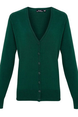 Premier Workwear PR697 - Elegant Cotton Blend V-Neck Button Cardigan