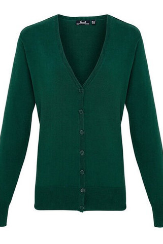 Premier Workwear PR697 - Elegant Cotton Blend V-Neck Button Cardigan
