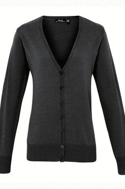 Premier Workwear PR697 - Elegant Cotton Blend V-Neck Button Cardigan