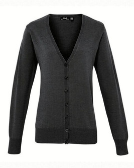 Premier Workwear PR697 - Elegant Cotton Blend V-Neck Button Cardigan