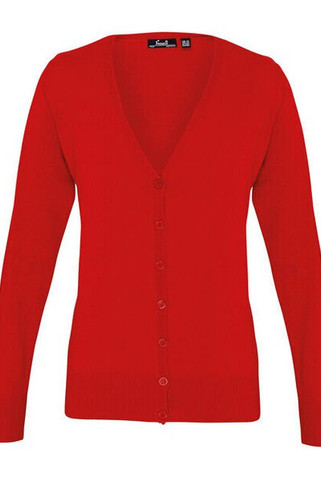 Premier Workwear PR697 - Elegant Cotton Blend V-Neck Button Cardigan