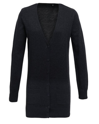 PREMIER WORKWEAR PR698 - LADIES LONG LENGTH KNITTED CARDIGAN