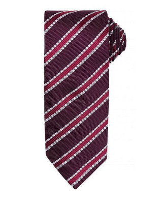 Premier Workwear PR783 - Elegant Waffle Stripe Polyester Necktie