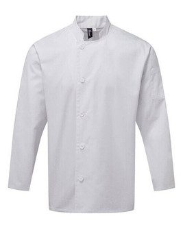 Premier Workwear PR901 - Professional Long Sleeve Chef Jacket with Resin Buttons