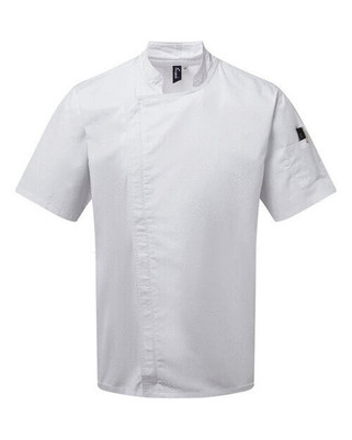 Premier Workwear PR906 - Professional Chefs Short Sleeve Zip Jacket