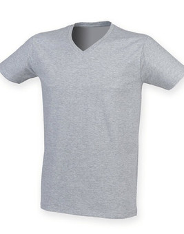 Skinni Fit SF122 - Men's Premium Soft Stretch V-Neck Longline Tee