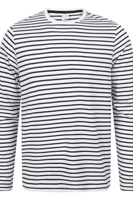 Skinni Fit SF204 - Classic Unisex Striped Long Sleeve Cotton Tee