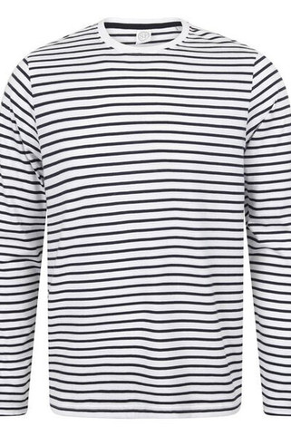 Skinni Fit SF204 - Classic Unisex Striped Long Sleeve Cotton Tee