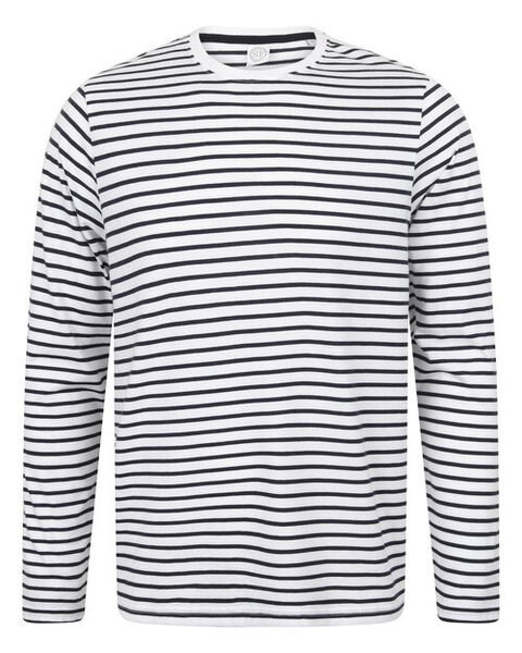 Skinni Fit SF204 - Classic Unisex Striped Long Sleeve Cotton Tee