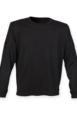 Skinni Fit SF514 - Oversized Unisex Cotton Slogan Top with Ribbed Neck