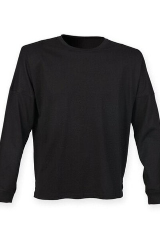 Skinni Fit SF514 - Oversized Unisex Cotton Slogan Top with Ribbed Neck