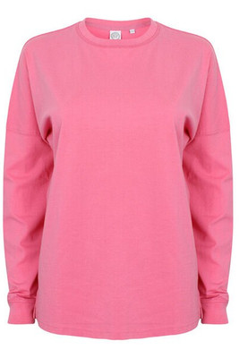 Skinni Fit SF514 - Oversized Unisex Cotton Slogan Top with Ribbed Neck