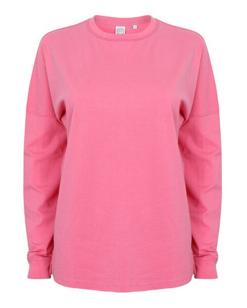 Skinni Fit SF514 - Oversized Unisex Cotton Slogan Top with Ribbed Neck