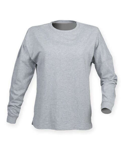 Skinni Fit SF514 - Oversized Unisex Cotton Slogan Top with Ribbed Neck