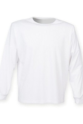 Skinni Fit SF514 - Oversized Unisex Cotton Slogan Top with Ribbed Neck