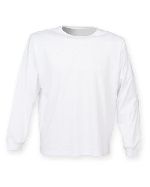 Skinni Fit SF514 - Oversized Unisex Cotton Slogan Top with Ribbed Neck