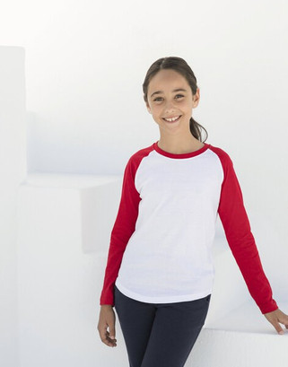 Skinni Fit SM271 - Unisex Kids Long Sleeve Raglan Baseball Tee