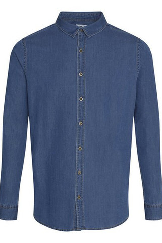 SO DENIM SD040 - Modern Fit Cotton Denim Shirt with Satin Weave