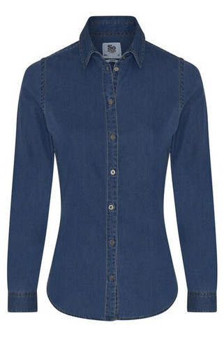 SO DENIM SD045 - Modern Fit Cotton Denim Shirt with Stylish Details