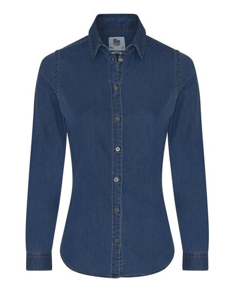 SO DENIM SD045 - Modern Fit Cotton Denim Shirt with Stylish Details