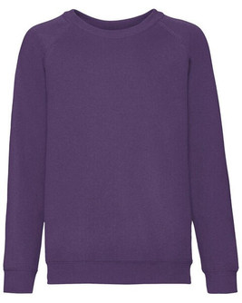 Fruit of the Loom 62-039-0 - Premium Kids Raglan Sweatshirt with Cotton Lycra Rib