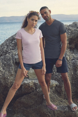 Fruit of the Loom 61-398-0 - T-shirt donna Value Weight con scollo a V