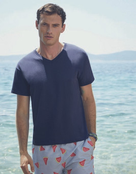 Fruit of the Loom 61-426-0 - Premium Cotton V-Neck T-Shirt for Enhanced Printability