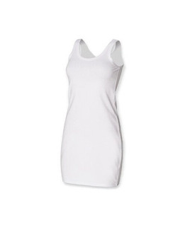 Skinni Fit SK104 - Womens Cotton Stretch Long Vest Dress