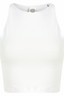 Skinni Fit SK106 - Womens Cotton Blend Racerback Cropped Top