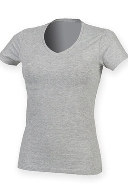 Skinni Fit SK122 - Womens Premium Stretch V-Neck Longline T-Shirt