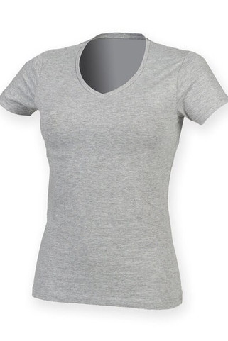 Skinni Fit SK122 - Womens Premium Stretch V-Neck Longline T-Shirt