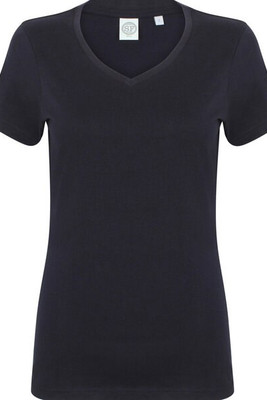 Skinni Fit SK122 - Women's Premium Stretch V-Neck Longline T-Shirt