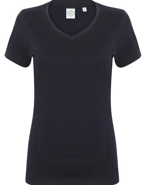 Skinni Fit SK122 - Women's Premium Stretch V-Neck Longline T-Shirt