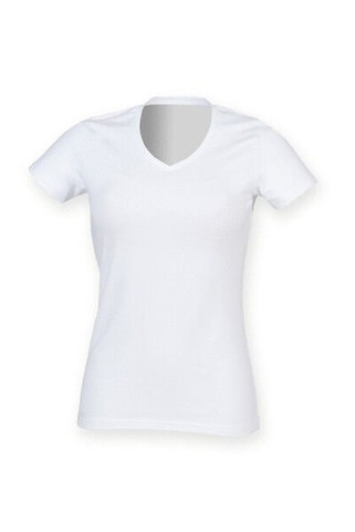 Skinni Fit SK122 - Womens Premium Stretch V-Neck Longline T-Shirt