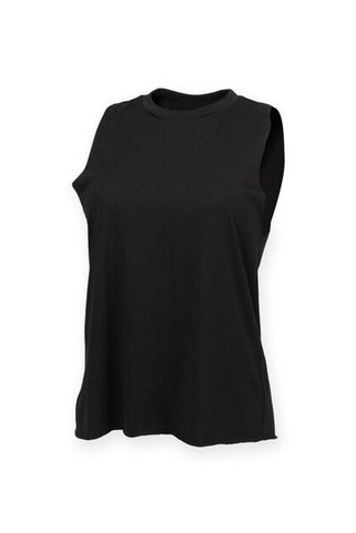 Skinni Fit SK232 - Womens High Neck Raw Edge Armhole Vest