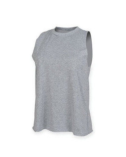 Skinni Fit SK232 - Womens High Neck Raw Edge Armhole Vest