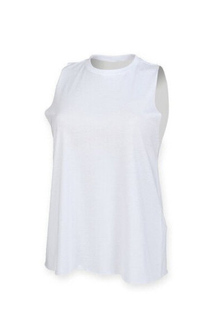 Skinni Fit SK232 - Womens High Neck Raw Edge Armhole Vest