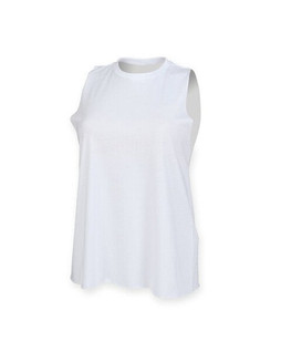 Skinni Fit SK232 - Womens High Neck Raw Edge Armhole Vest