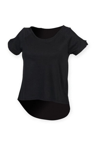 Skinni Fit SK233 - Womens Cut-Out Shoulder Drop Tail Tee